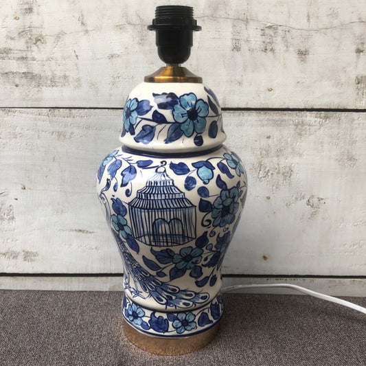 Blue/White Flower Large Lamp