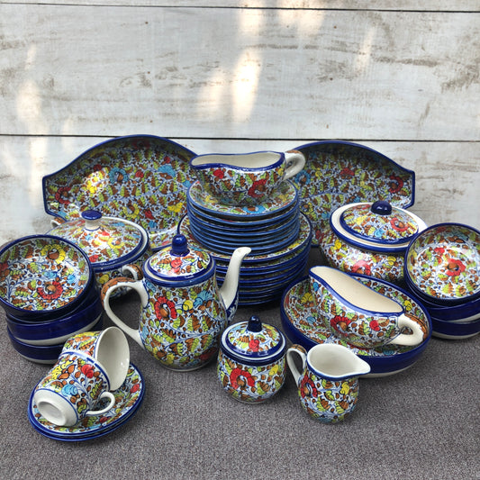 Spring Pattern Dinner Set - 8 Persons Serving With Tea Set