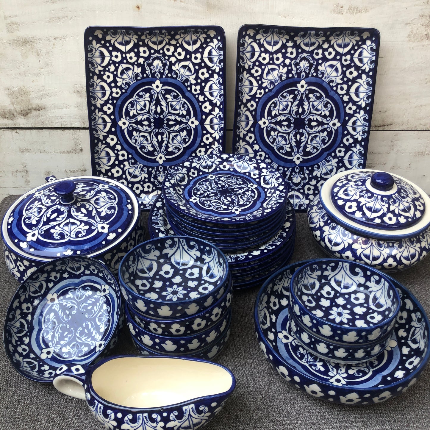 Blue Celico Dinner Set - 6 Persons Serving