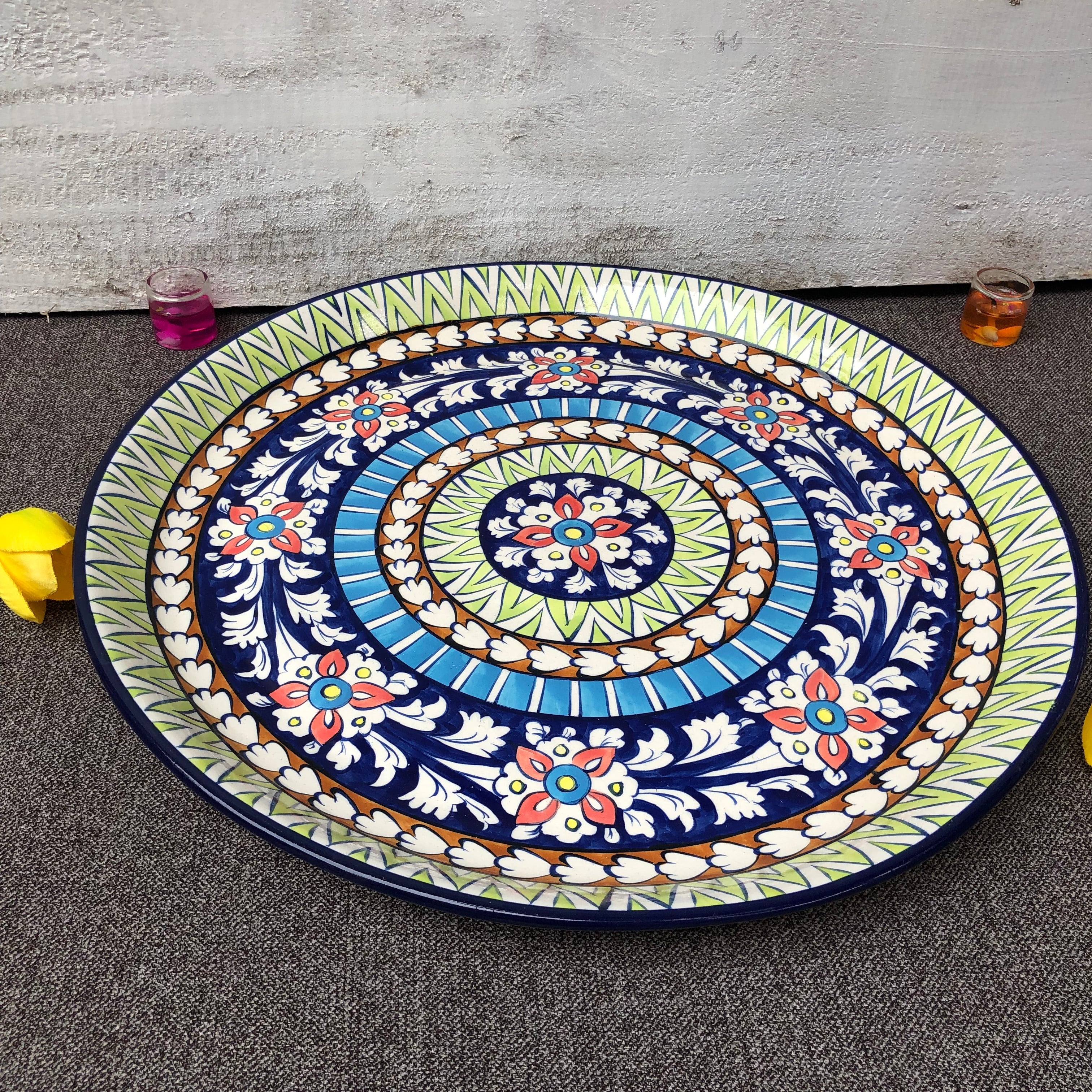 Kashmir Multi Big Round Platter
