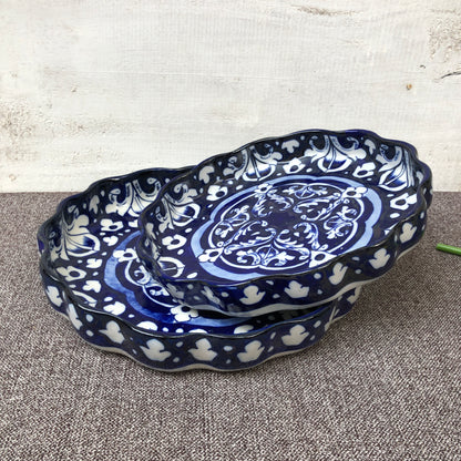 Blue Celico Round Dish - Set of 2