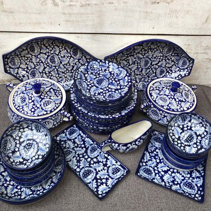 Blue Flower Dinner Set - 8 Persons Serving
