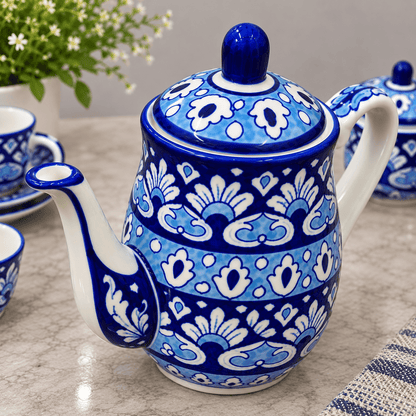 Blue Heart Tea Set
