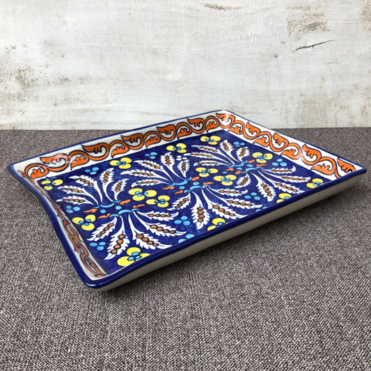 Green Flower Flat Dish