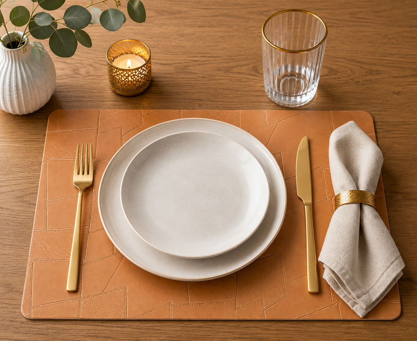 Brown Patchwork Placemat Set of 6