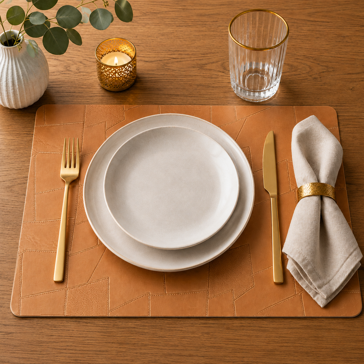 Brown Patchwork Placemat Set of 6