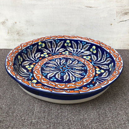 Green Flower Large Fruit Bowl