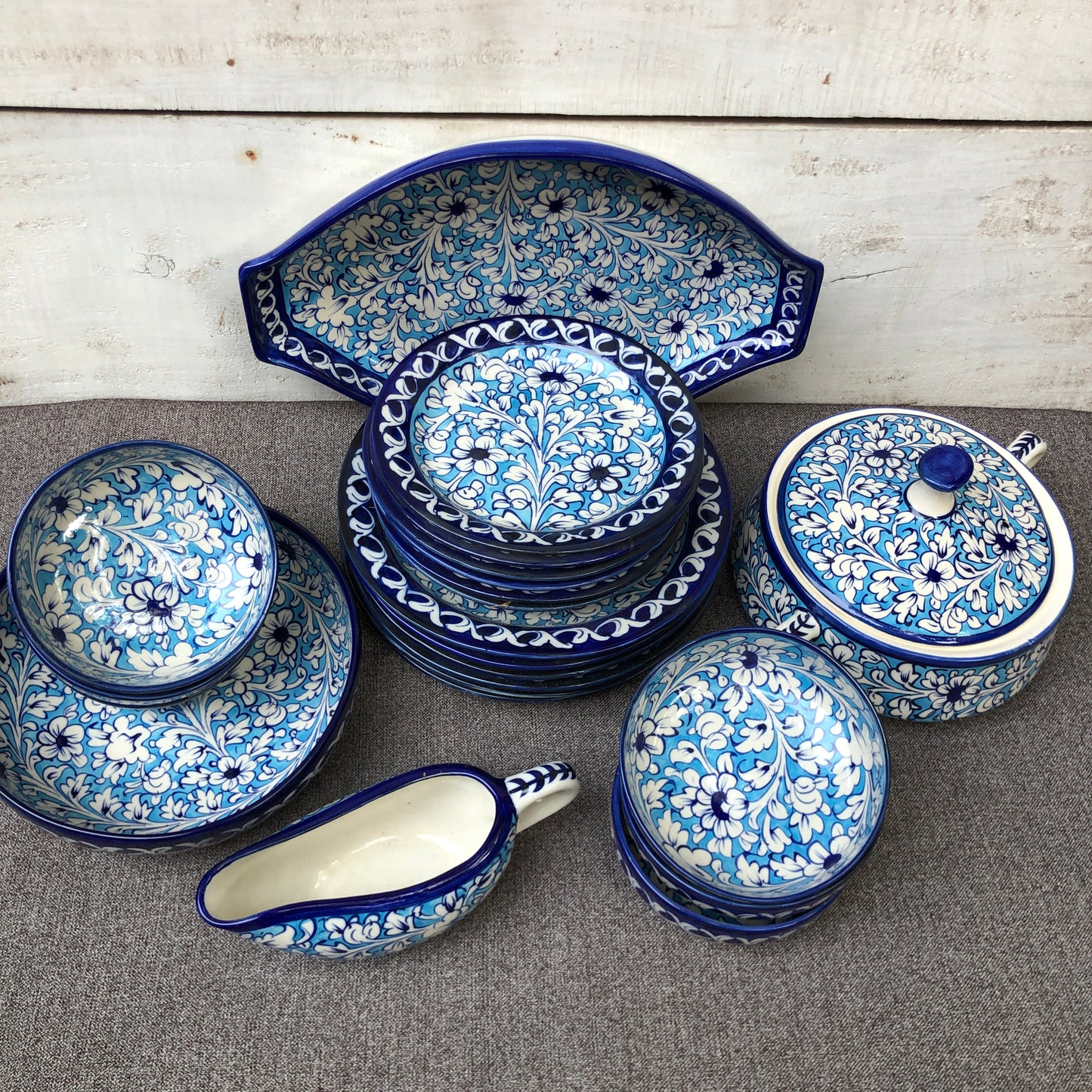 Breeze Blue Dinner Set - 6 Persons Serving