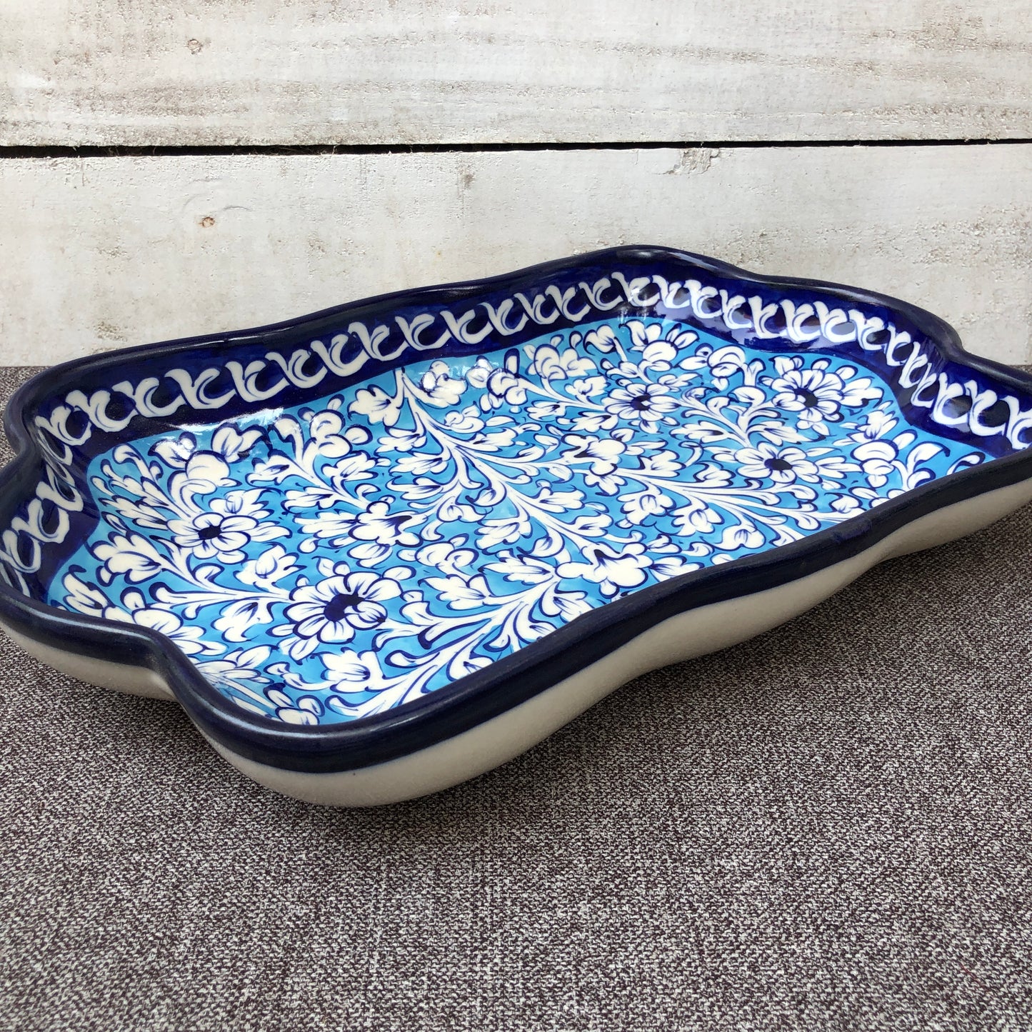 Breeze Blue Medium Rectangle Dish