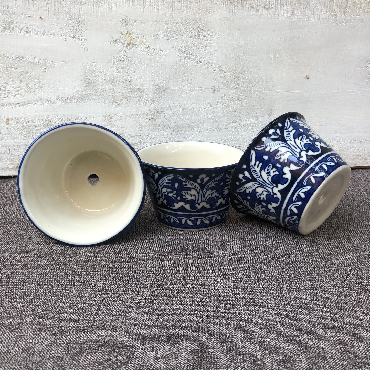 Blue Felicity Mini Planter - Set of 3