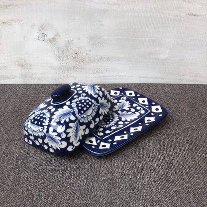 Blue Flower Butter Dish