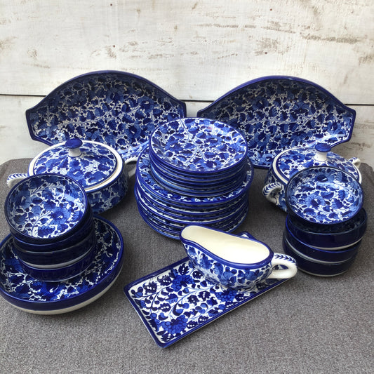 Blue Pattern Dinner Set - 8 Persons Serving