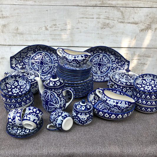 Blue Celico Dinner Set - 8 Persons Serving With Tea Set