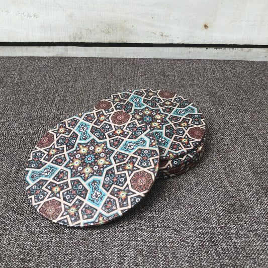 Multi Floral Round Tea Coaster Set of 6