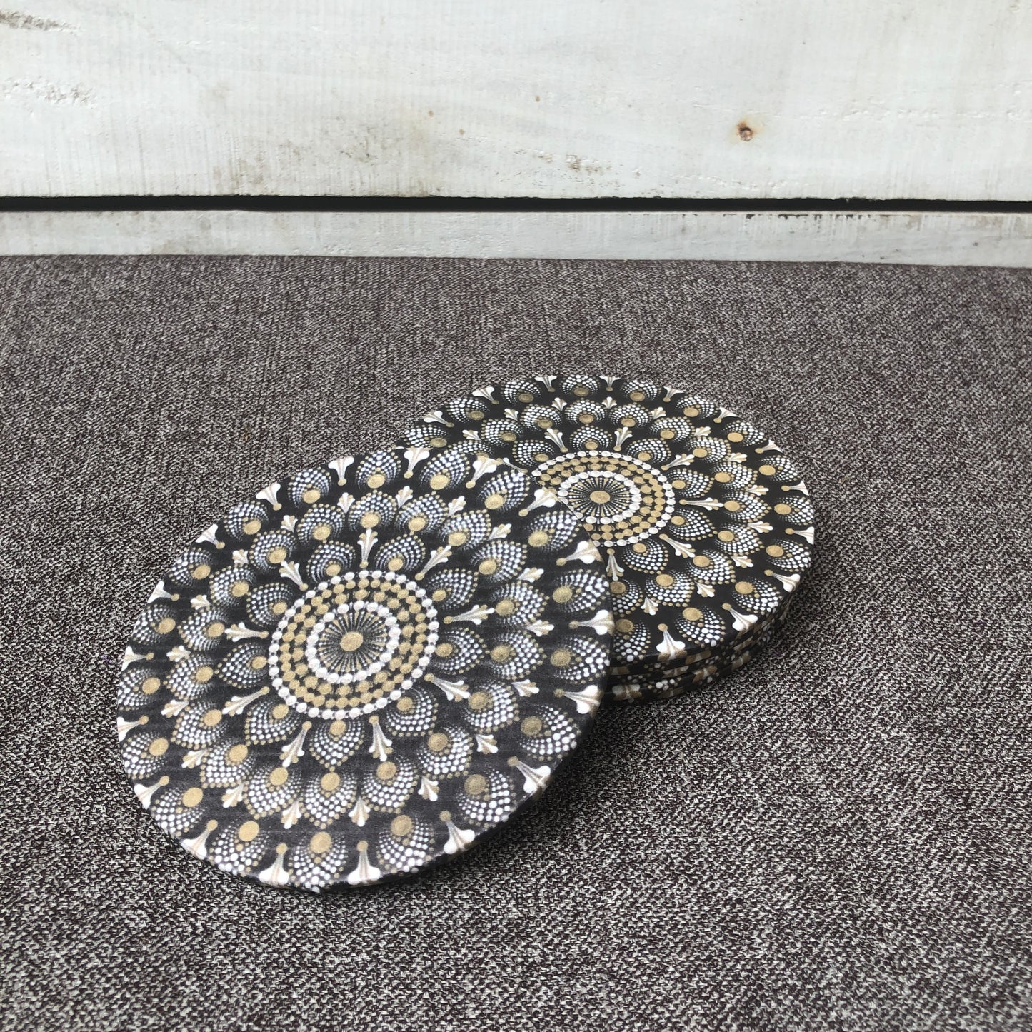 Sand Floral Round Tea Coaster Set of 6