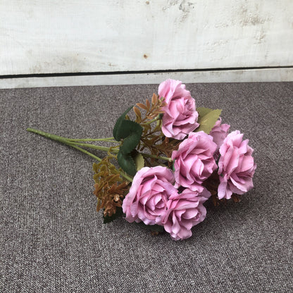 Rose Pink Artificial Flower Bunch