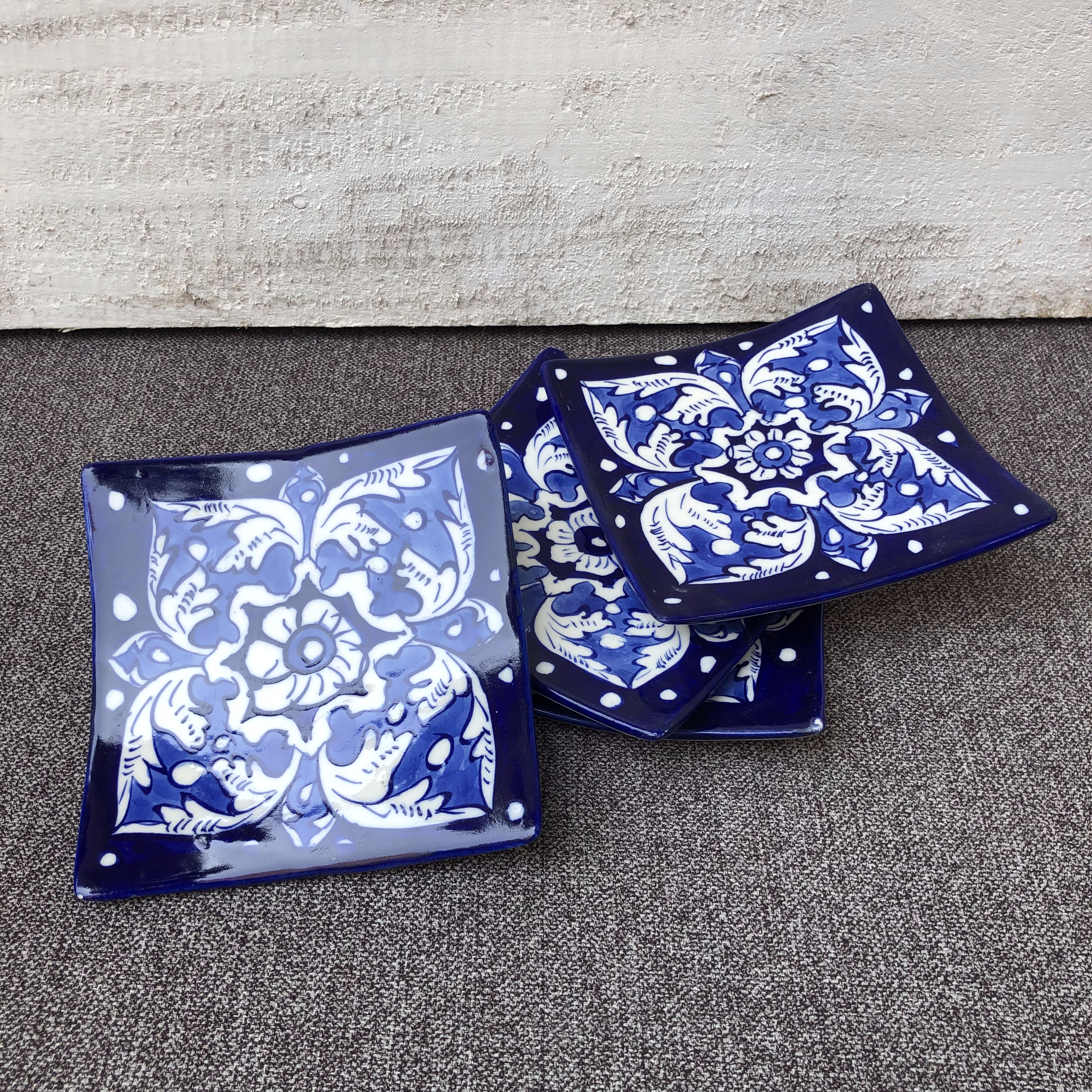 Blue Felicity Tea Coasters - Set of 4