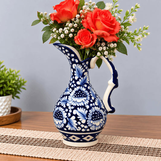 Blue Flower Jug/Surahi Vase