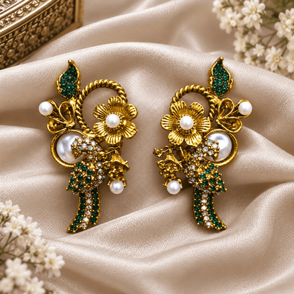 Green Turkish Design Earrings