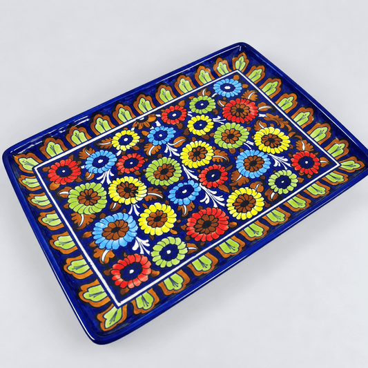 Jungle Flowers Flat Dish