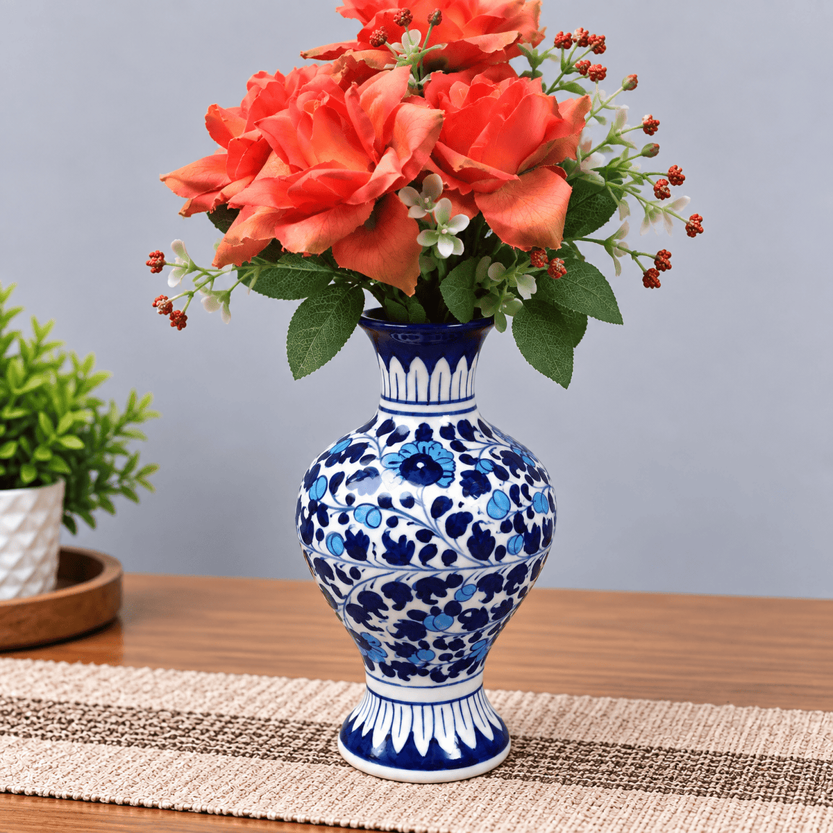 Light Serina Blue Large Surahi Vase