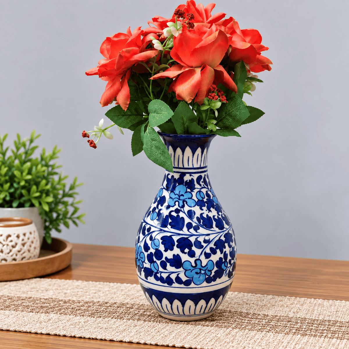 Light Serina Blue Flower Vase