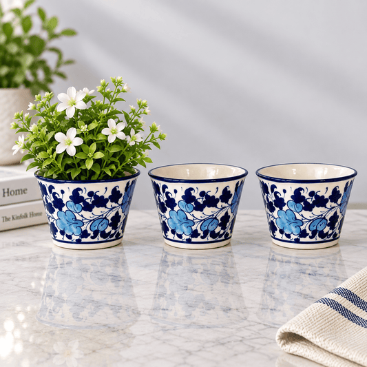 Light Serina Blue Mini Planter - Set of 3