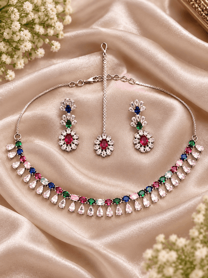 Silver Multi-Color Jewelry Set
