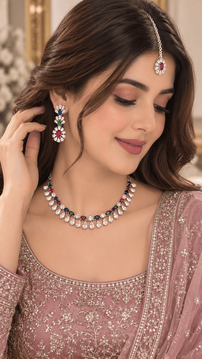 Silver Multi-Color Jewelry Set