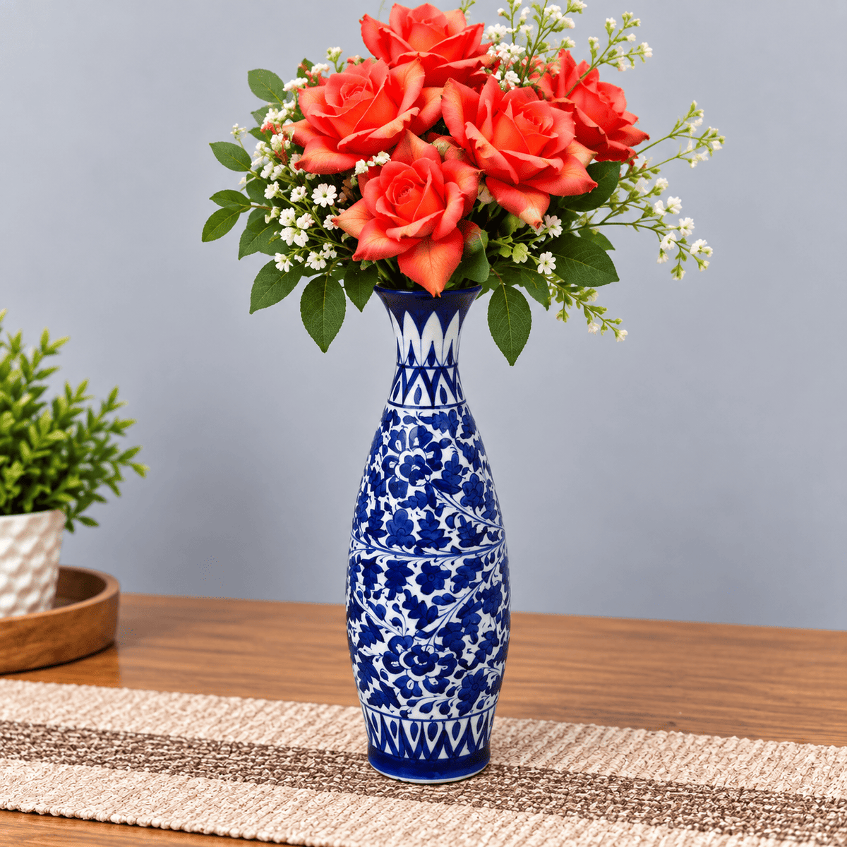 Serina Blue Long Vase