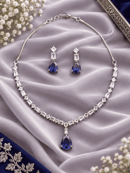 Royal Blue Silver Jewelry Set