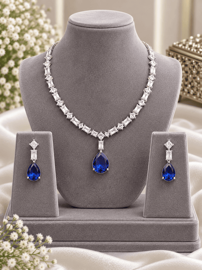 Royal Blue Silver Jewelry Set
