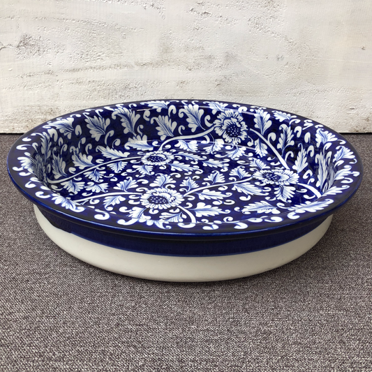 Blue Flower Medium Fruit Bowl