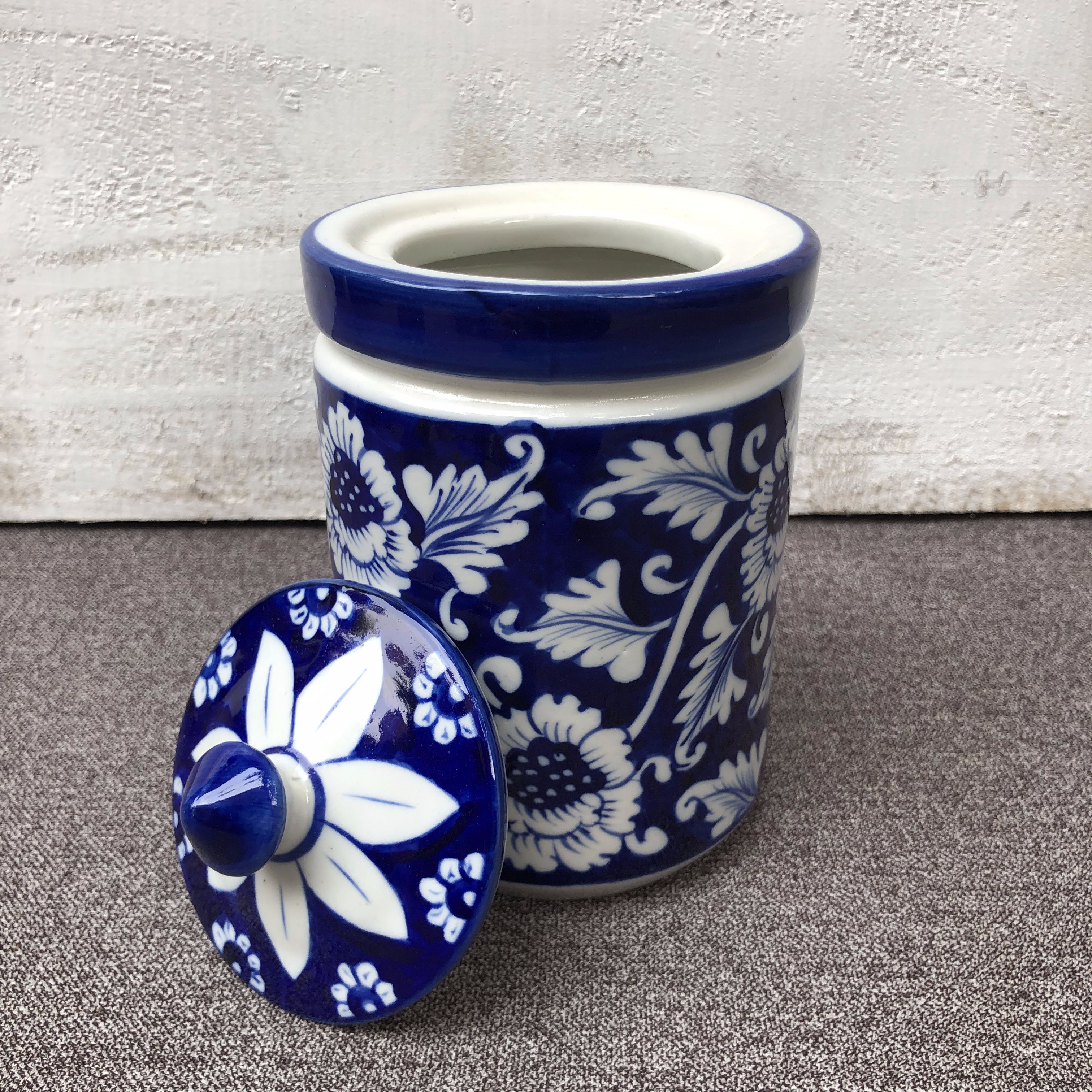 Blue Flower Medium Jar