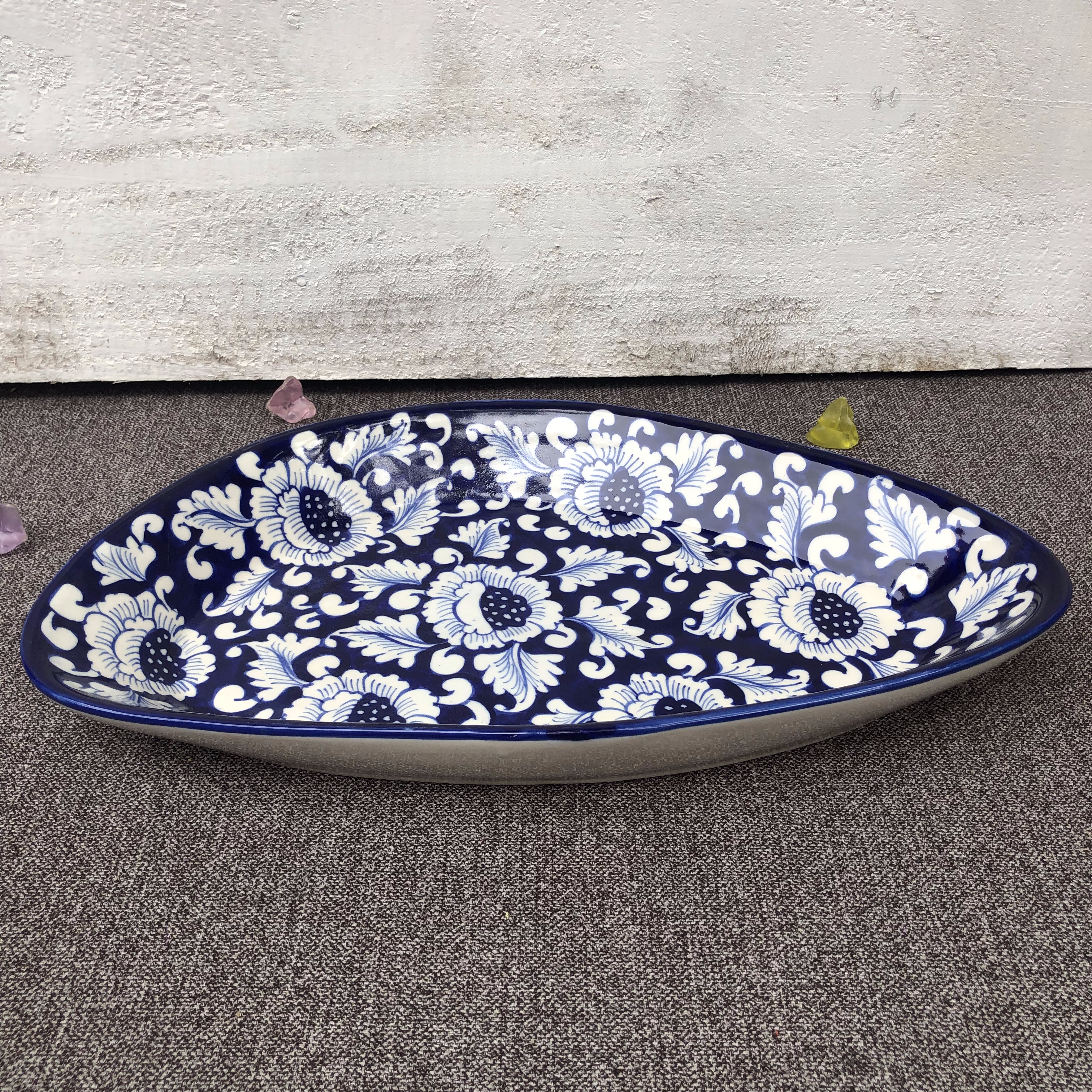 Blue Flower New Serving Oval Dish