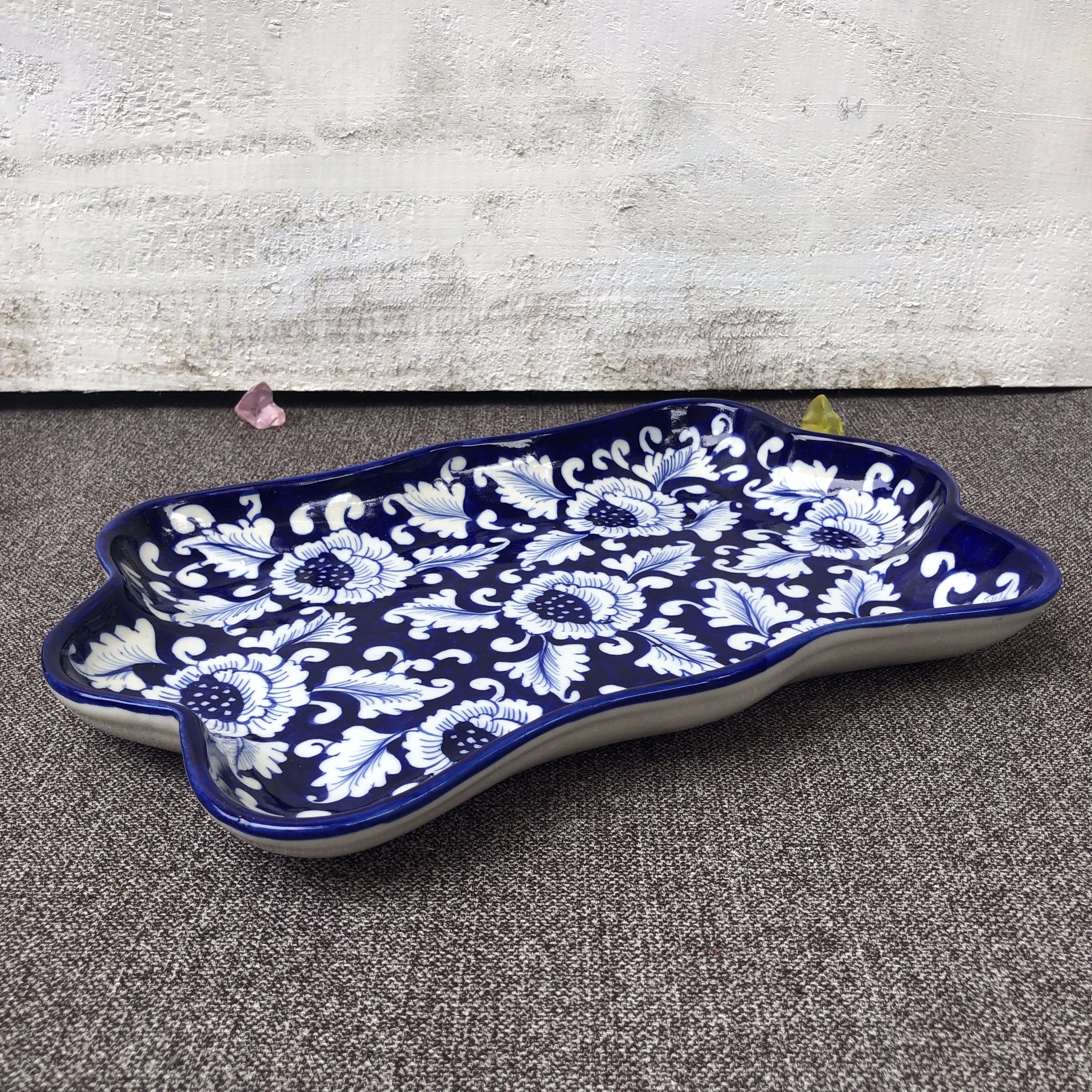 Blue Flower Small Rectangle Dish