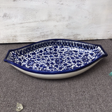 Serina Blue Oval Serving Dish