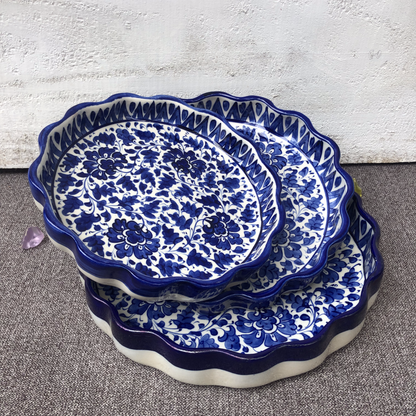 Serina Blue Round Serving Dish - Set of 3