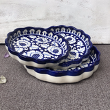 Blue Flower Round Dish - Set of 3