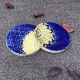 Ceramic Blue/Skin Tea Coaster - Set of 2