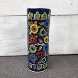 Ceramic Jungle Flower Big Cylinder Vase