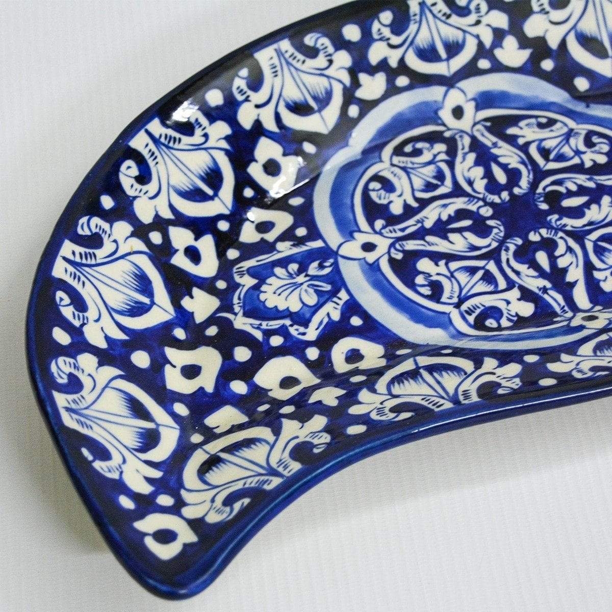 Ceramics Blue Celico Leaf Dish