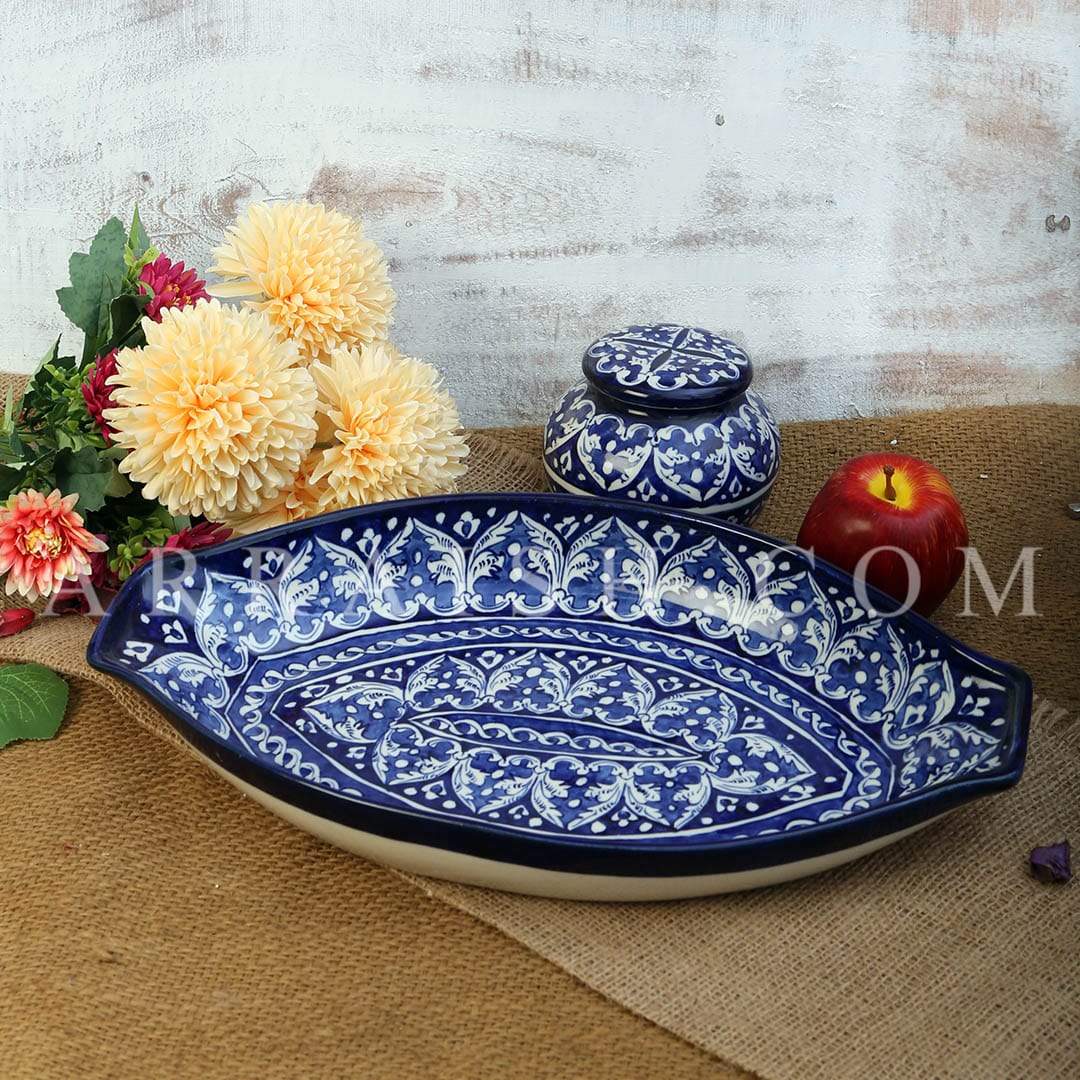 Ceramics Blue Felicity Large Oval Serving Dish