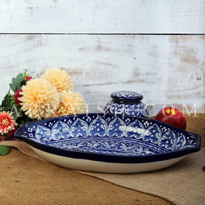 Ceramics Blue Felicity Large Oval Serving Dish
