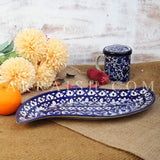 Ceramics Blue Heart Leaf Dish