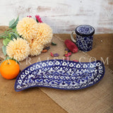 Ceramics Blue Heart Leaf Dish