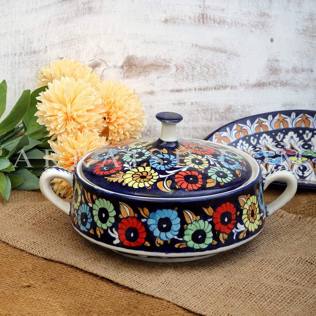 Ceramics Jungle flower Large Cover Pot