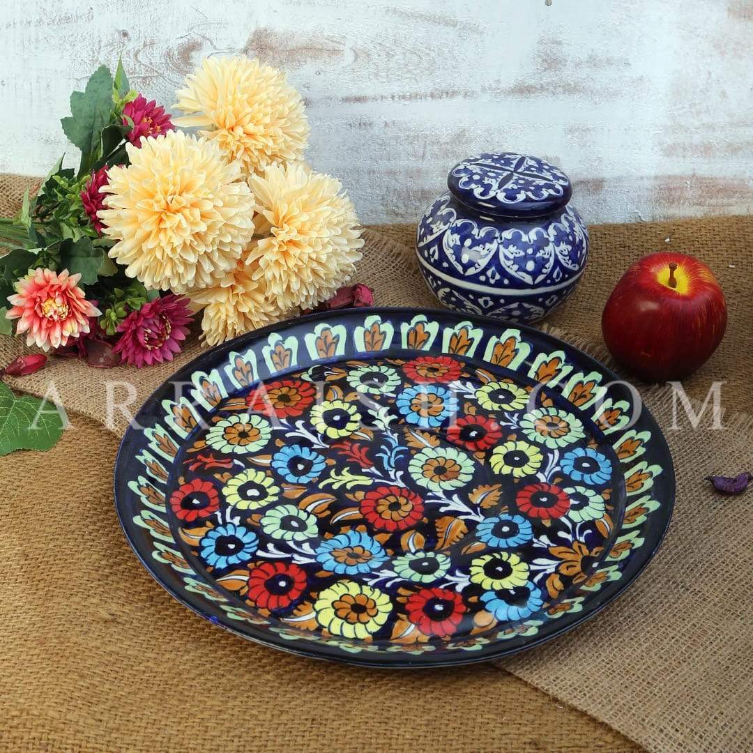 Ceramics Jungle Flower Round Platter