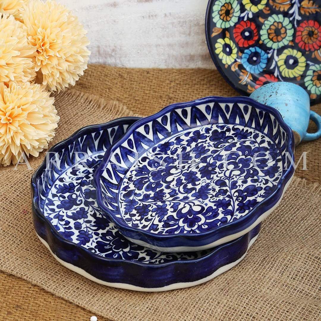 Ceramics Serina Blue Round Serving Dish - Set of 2