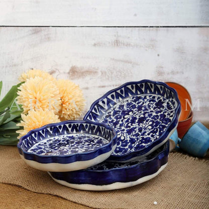 Ceramics Serina Blue Round Serving Dish - Set of 3